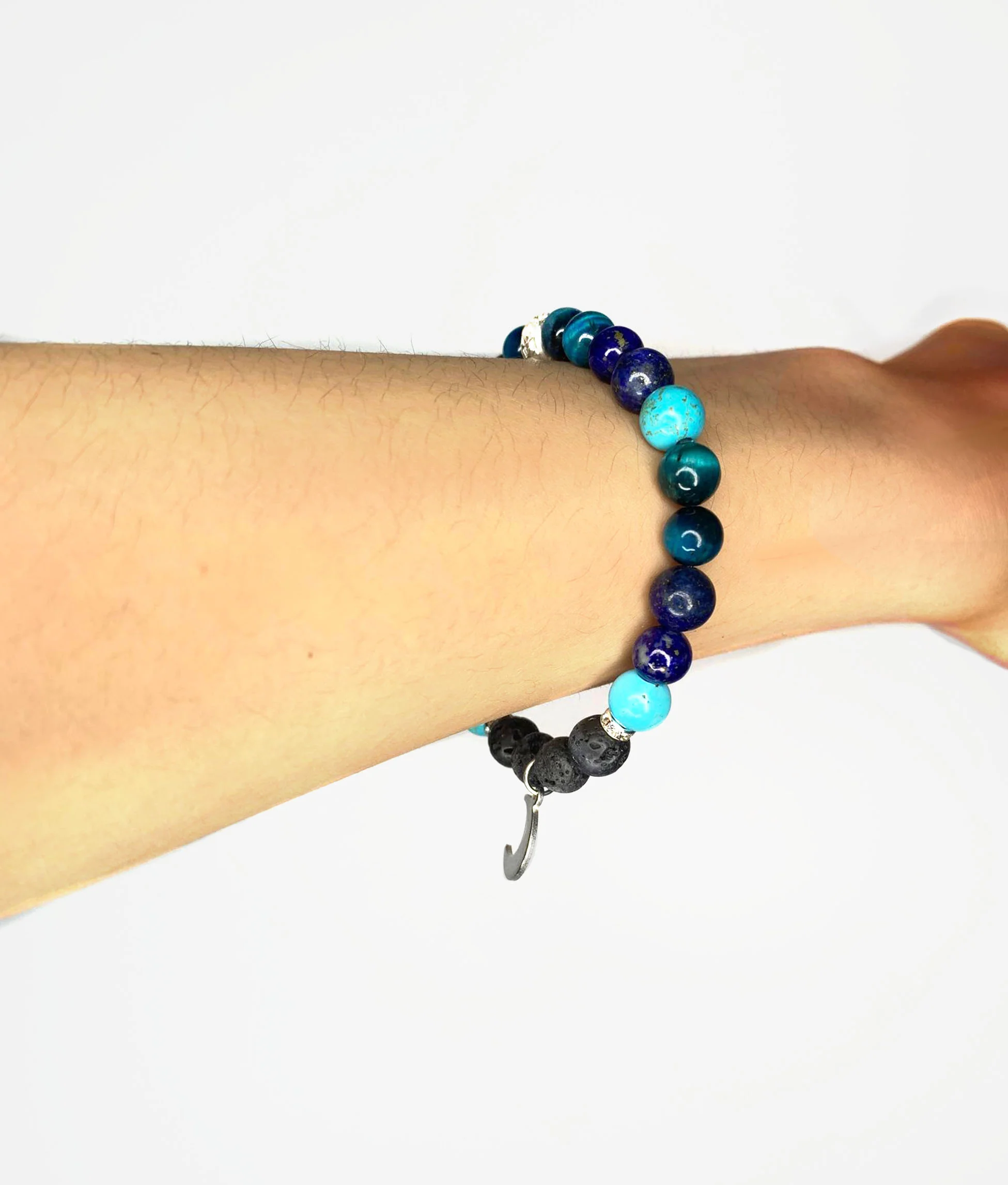 Anxiety Support Crystal Diffuser Bracelet (Customizable Charm) Blue - Image 4