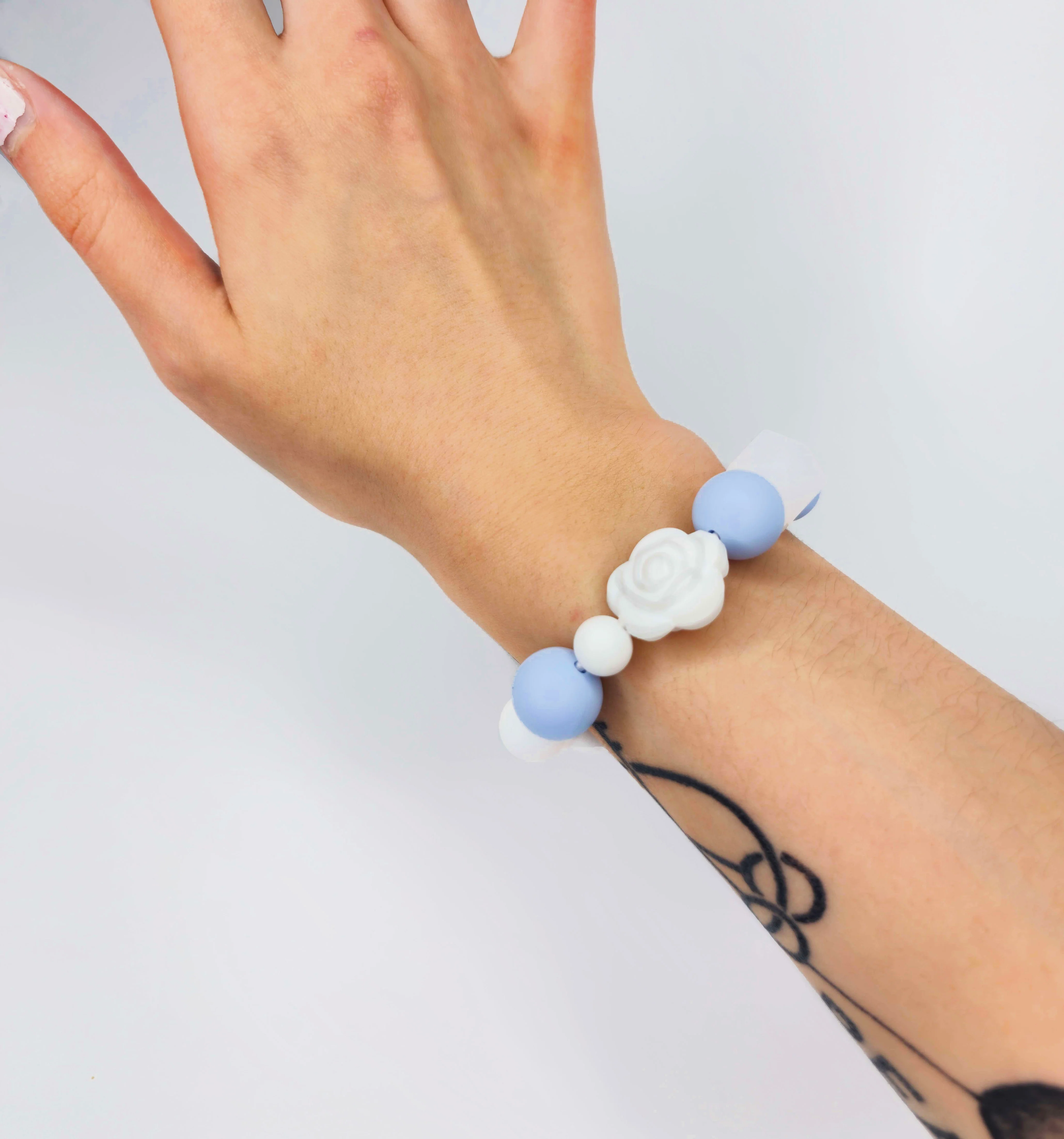 Silicone Chewable Stimming Blue Bunny Bracelet - Image 3